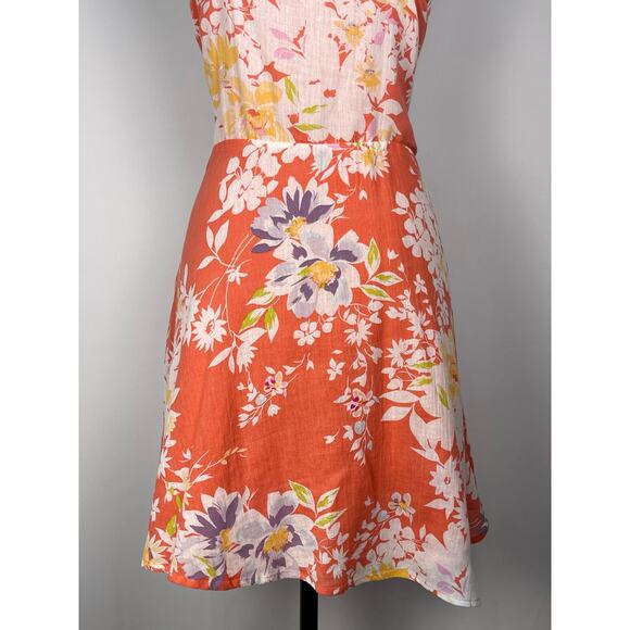 Lauren Conrad Orange Floral Mini Sundress Size 4 - Picture 7 of 10
